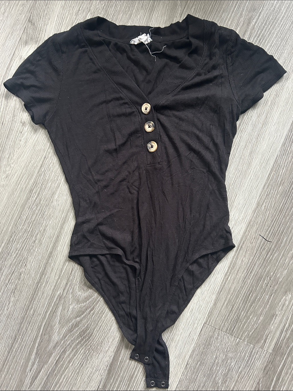 👚3/$20👚 Pink Rose Black Bodysuit Size L